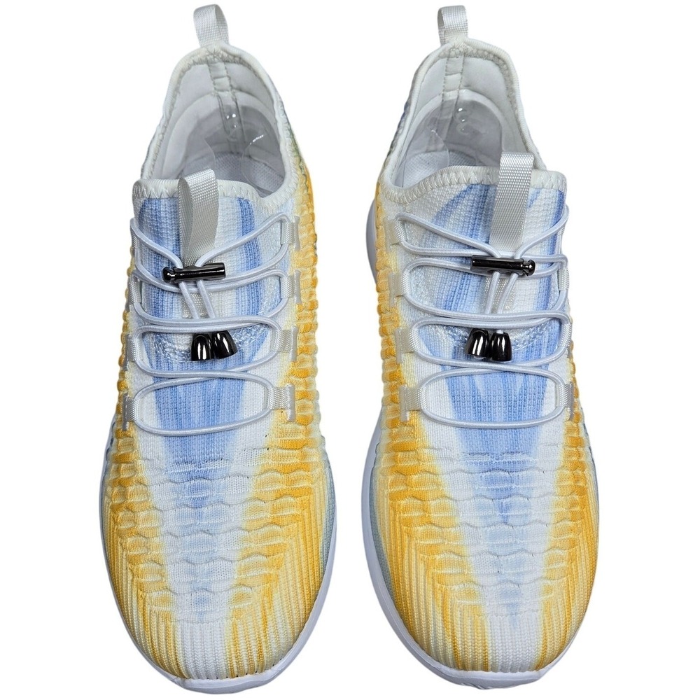 Propet Womens Size 6 4E‎ WAA132M Travelbound White Lemon Knit Slip On Sneakers